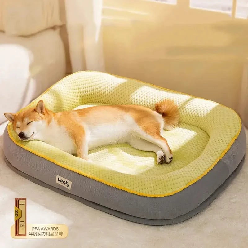 Luxurious Plush Pet Bed: Cozy Warm Sofa Cushion for Dogs & Cats, Machine Washable