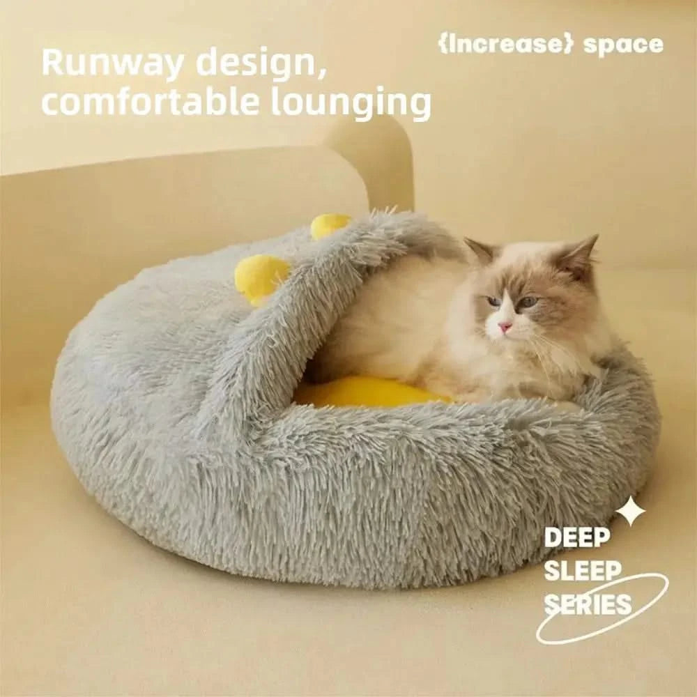 Cozy Plush Pet Bed: Warm Winter Cat & Small Dog Nest, Thick Mat
