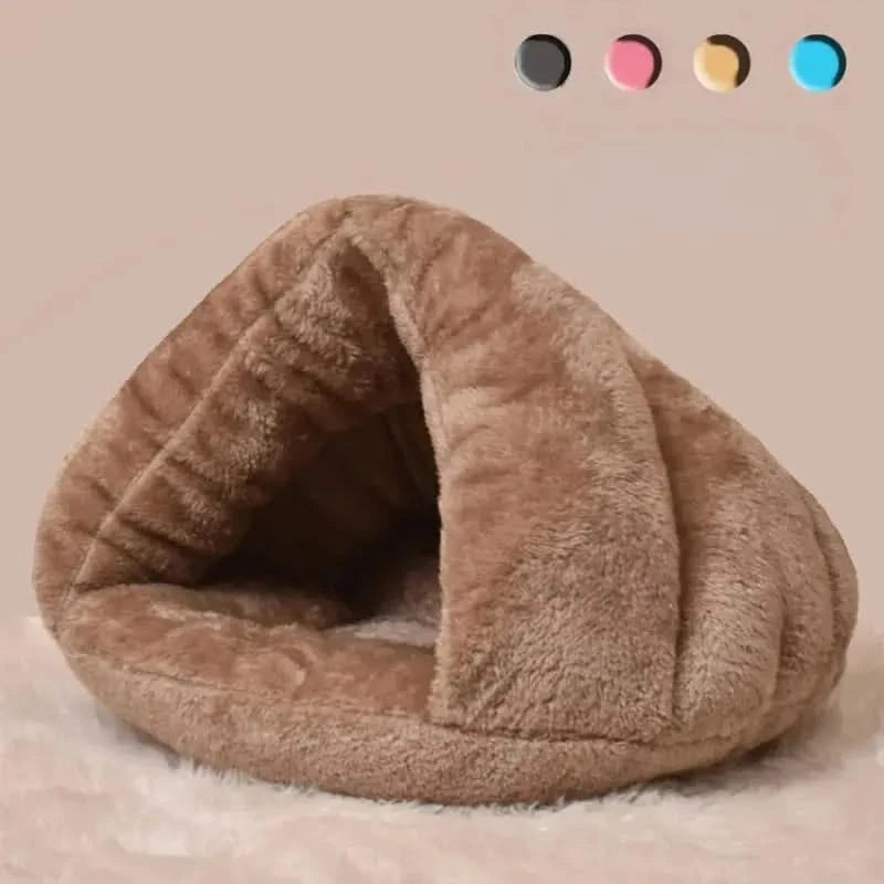 Cozy Triangle Plush Pet Bed Kennel Mat for Small Dogs & Cats