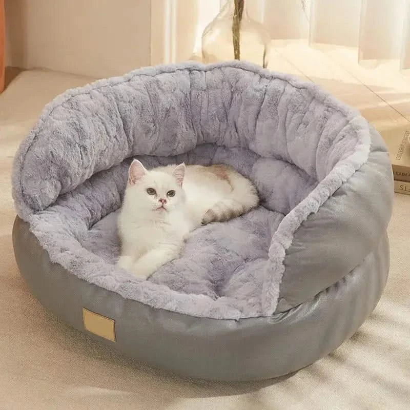 Cozy Plush Round Pet Bed - Anti-Anxiety Calming Cuddler for Dogs