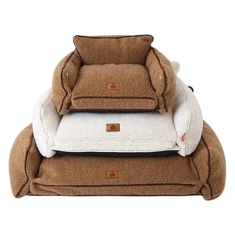 Cozy Winter Warm Pet Bed Sofa for Dogs & Cats - Removable Washable Sleeping Mat
