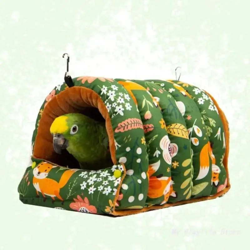 Cozy Plush Pet Hammock Nest: Warm Winter Hanging Bed for Birds & Hamsters