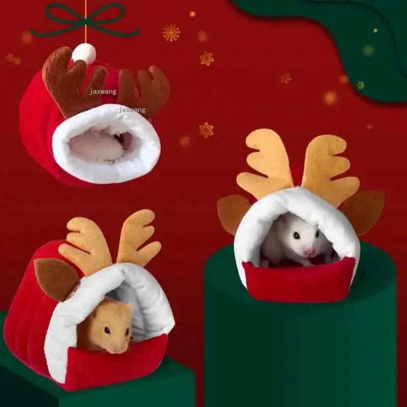 Cozy Plush Hamster House Bed, Warm Cotton Small Animal Sleeping Bag Cave Hideaway