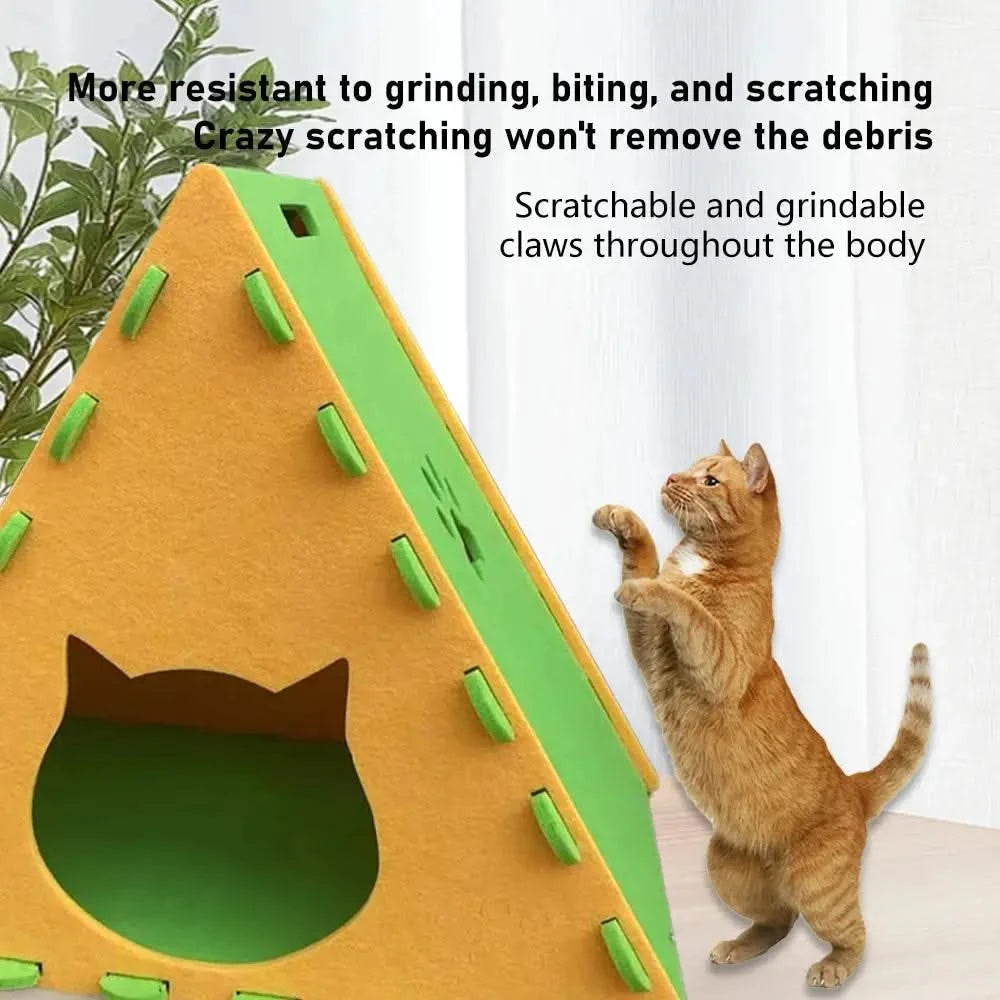 Vertical Cat Scratching Board & Cozy Bed Nest - Durable Corrugated Cardboard Toy