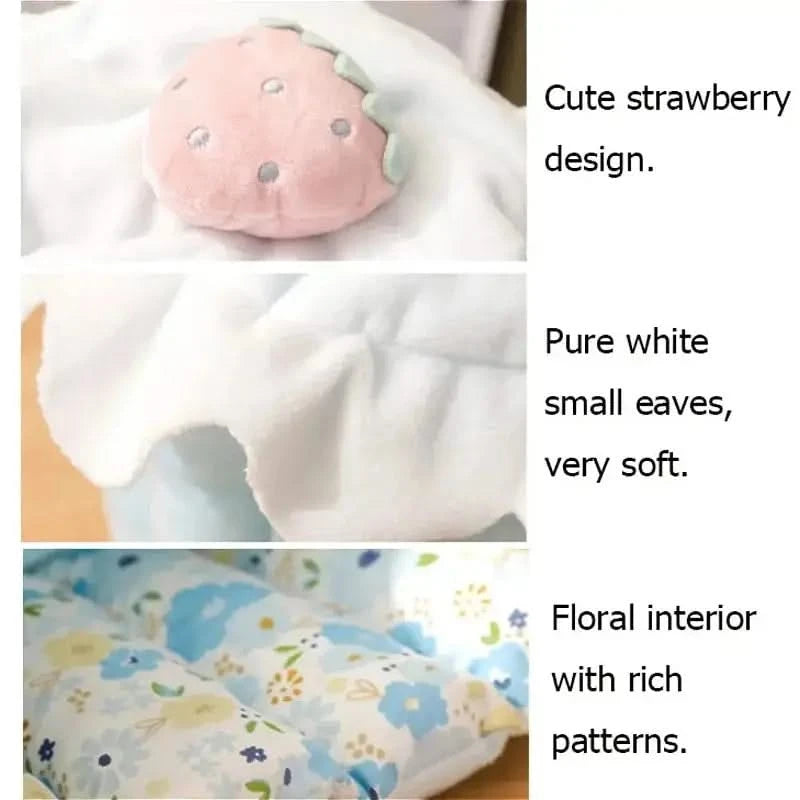 Cute Cartoon Cake Shape Small Animal House Warm Fleece Hideout for Hamsters, Guinea Pigs, Rabbits