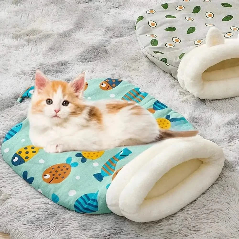 Cozy Plush Cat Sleeping Bag - Warm 360° Wrap Snuggle Sack