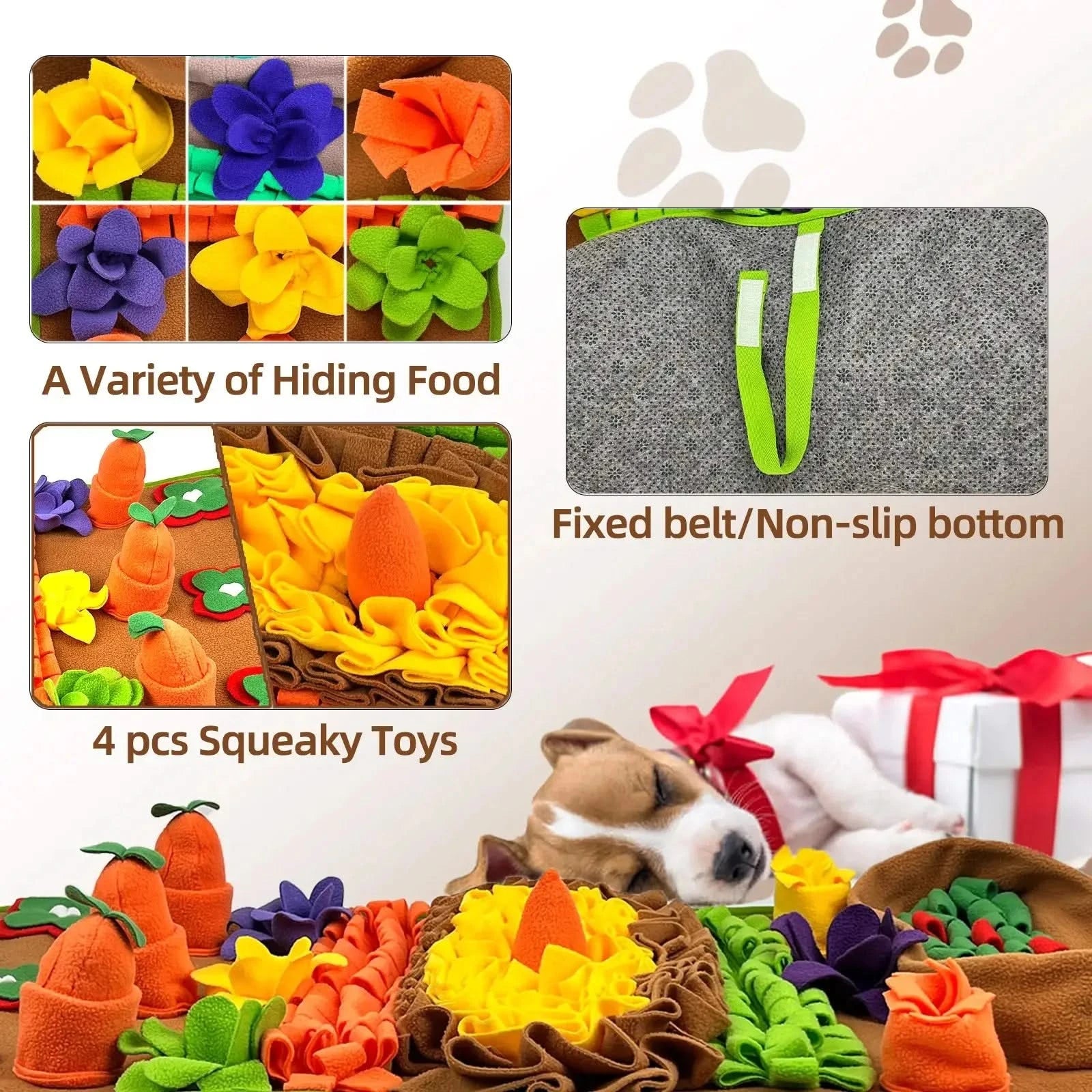 Interactive Dog Sniffing Mat: Slow Feeder Foraging Pad for Mental Stimulation