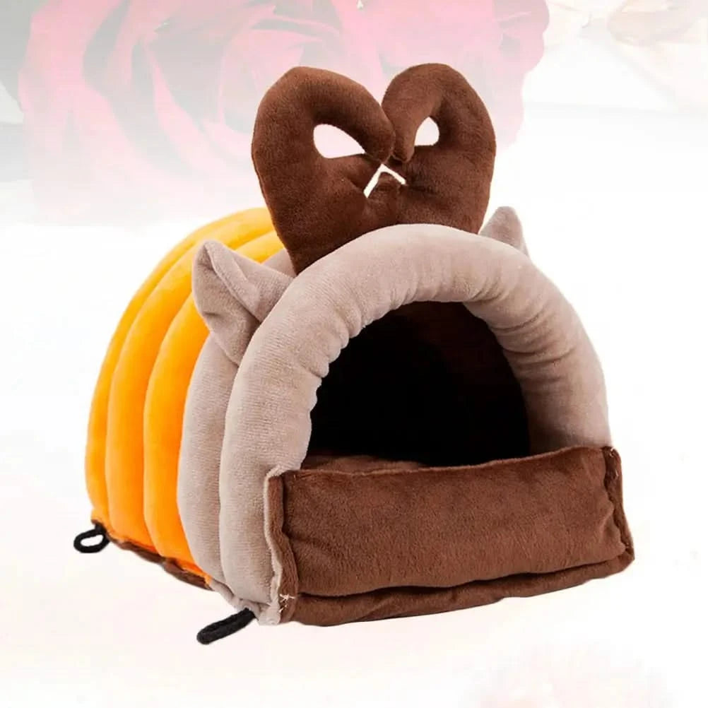 Cozy Elk Plush Pet Bed: Warm Winter Hideaway for Small Animals