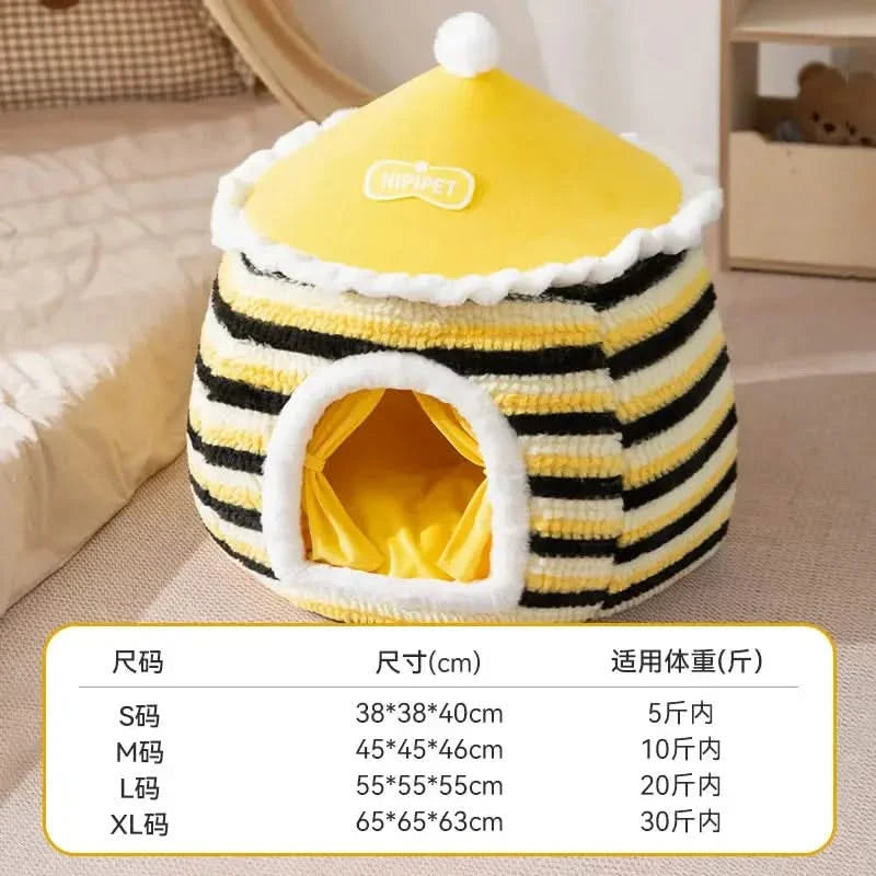 Cozy Knitted Pet Tent Bed: Warm Winter Cat & Dog House Nest