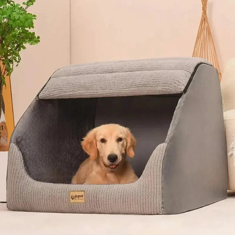 Cozy Winter Warm Dog & Cat Bed House - Removable Washable Plush Kennel Nest