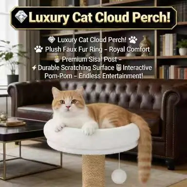 Table-Mounted Cat Scratcher: Rest & Scratch, Interactive Toy, Space-Saving (White-Beige)