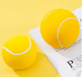Interactive Chew-Resistant Toy Ball for Dogs: Tennis Shape, Yellow Soft Material