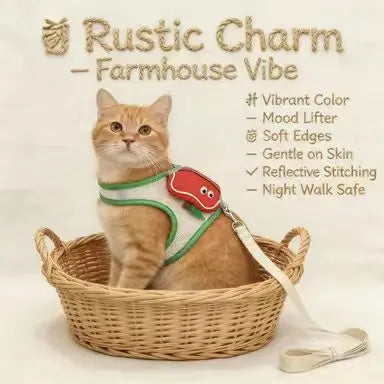 Escape-Proof Cat Harness & Leash: Apple Design, Breathable Mesh