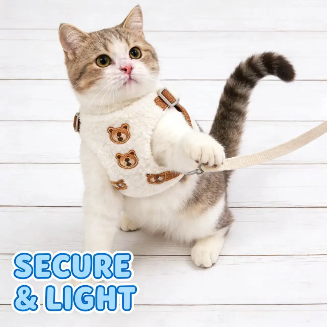 Escape-Proof Cat Harness: Sherpa Lined, Adjustable Design