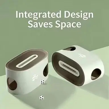 2-in-1 Cat Scratcher: Hideaway, Double-Layer, Scratching Surface (Light Green-Beige)