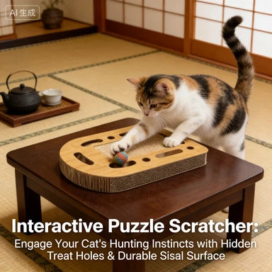 Niche Product: Floor Cat Scratcher, Wooden, Multi-Hole, Sisal, Cat Claw Care Tool