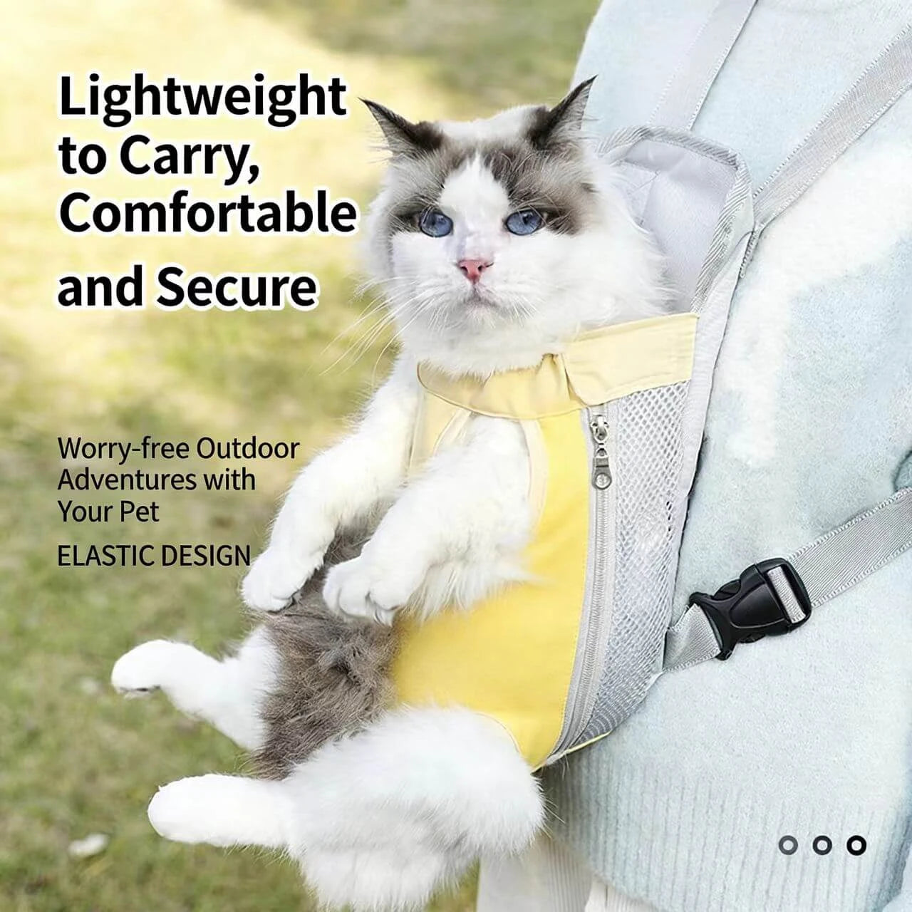 Portable Dog & Cat Sling Carrier - Full Ventilation, Comfort Fit, Yellow