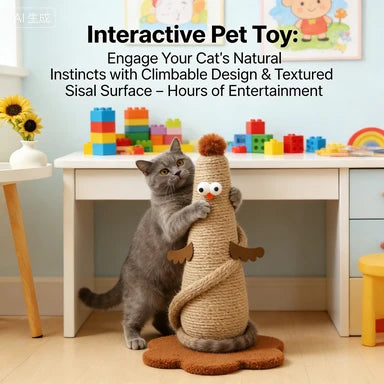 Niche Product: Angel-Shaped Cat Scratcher, Beige/White, Rope, Stable Base, Claw Care for Cats