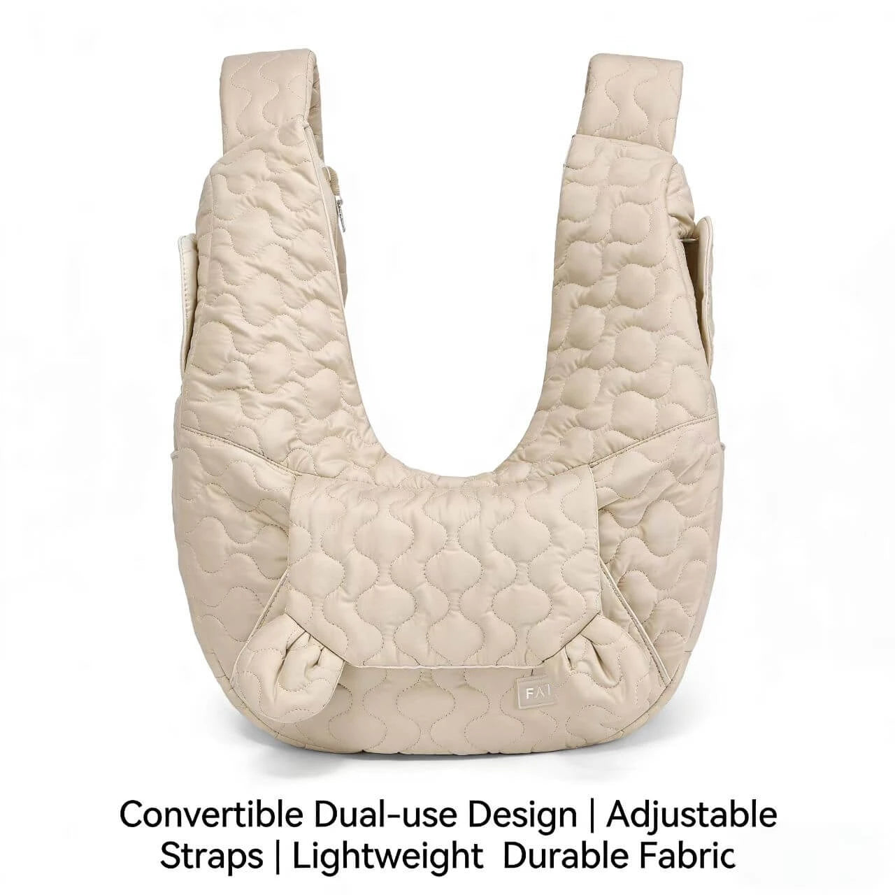 Travel Cat & Dog Carrier - Adjustable Strap, Soft Padded, Beige