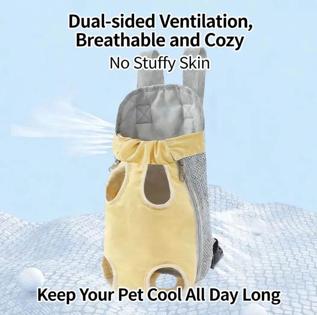 Portable Dog & Cat Sling Carrier - Full Ventilation, Comfort Fit, Yellow