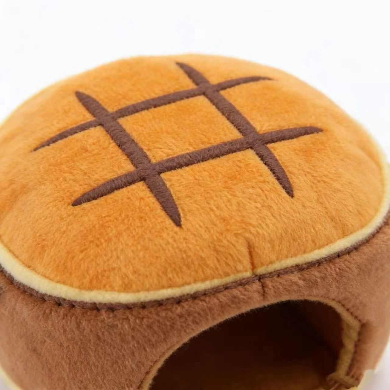 Comfort Hide Rest Hamster Nest for Hamsters - Waffle-Shaped Plush Chain Orange-Brown