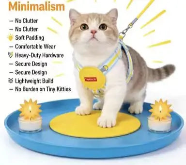 Escape-Proof Cat Harness & Leash: Stripe Pattern, Padded Adjustable Design