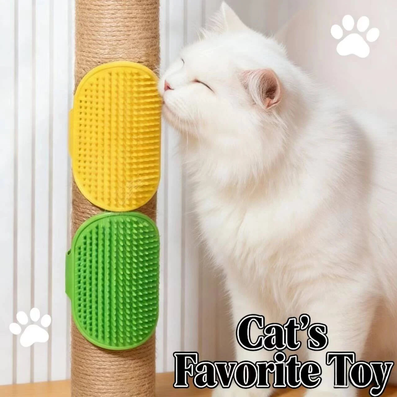 Wall-Mounted Cat Groomer - Silicone Brush, Massage & Shedding Tool, Multi-Color