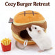 Comfort Hide Rest Hamster Nest for Hamsters - Waffle-Shaped Plush Chain Orange-Brown