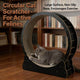 Indoor Cat Exercise Wheel - Carpeted Scratching Surface, Sturdy Wood Frame, Black