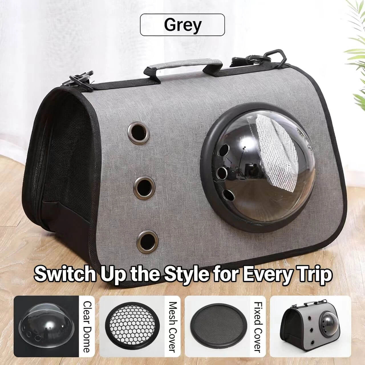 Clear-View Cat Carrier Bag - Airy Holes, Portable