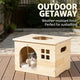 Multi-Functional Wooden Cat House - Table Top, Interactive Toy, For Indoor Cats