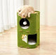 Multi-Level Cat Condo - Tree Design, Interactive Pom-Pom, Green Felt