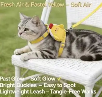 Escape-Proof Cat Harness & Leash: Chick Backpack Design, Breathable Mesh