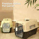 Secure Cat & Dog Carrier - Breathable Grid Door, Easy Clean, Green