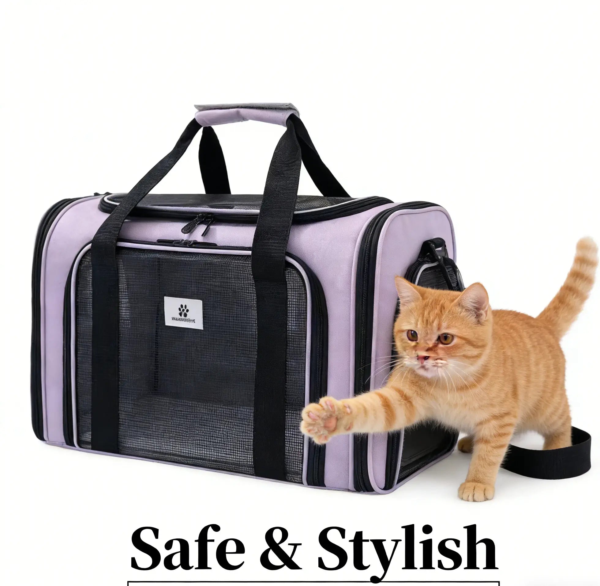 Breathable Expandable Pet Carrier for Cats, Lavender Purple