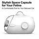 Ventilated Cat Carrier Pod - Transparent View, Portable, White
