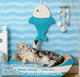 Hanging Cat Scratcher, Whale Design, Blue/Beige, Rope, Cat Scratching & Play Tool