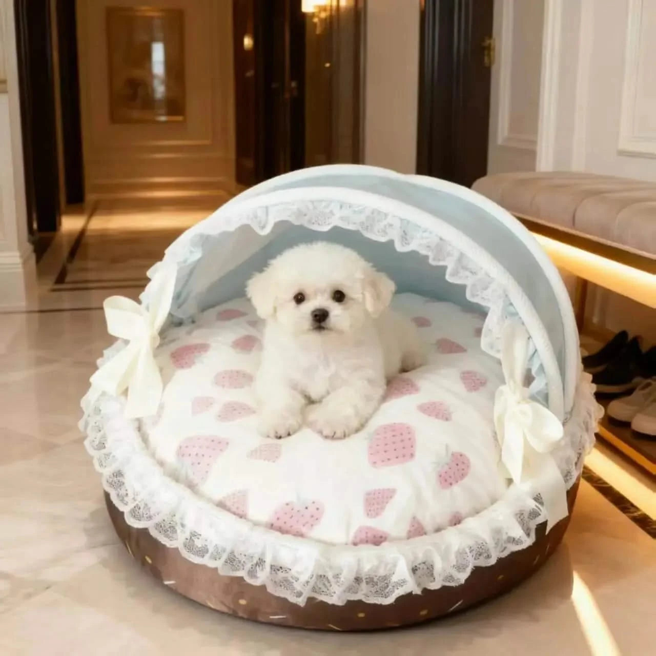 New Season Pet Bed ice cream  Style Washable Dog Cat Basket House Removable Cushion.