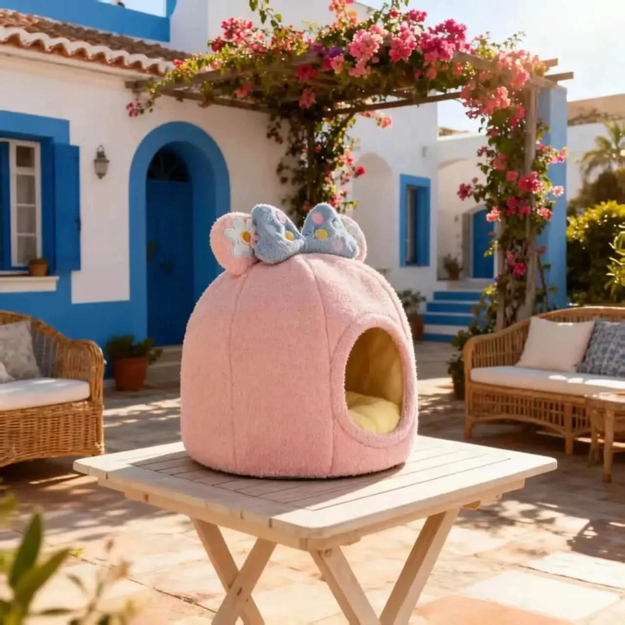 Winter Warm Enclosed Plush Teardrop Shape Pet Nest Hygiene Maintenance