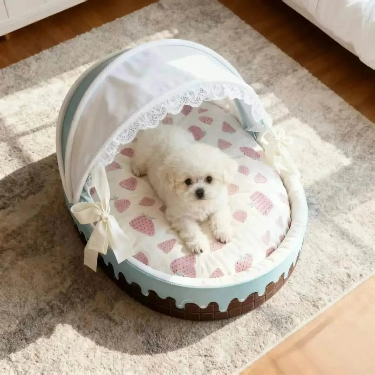Indoor Dog Kennel Soft Playpen Booth Dogs Villa Luxury Small Dogs Cradle Beds Sleeping Teddy Large Doghouse Pets Supplies.