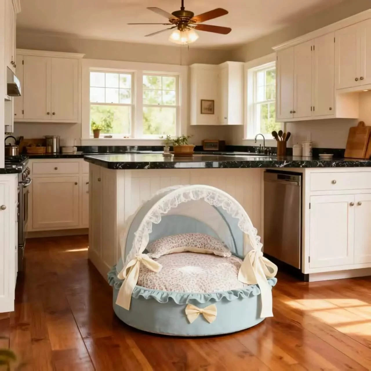 New Season Pet Bed Princess Style Washable Dog Basket House Removable Cushion.