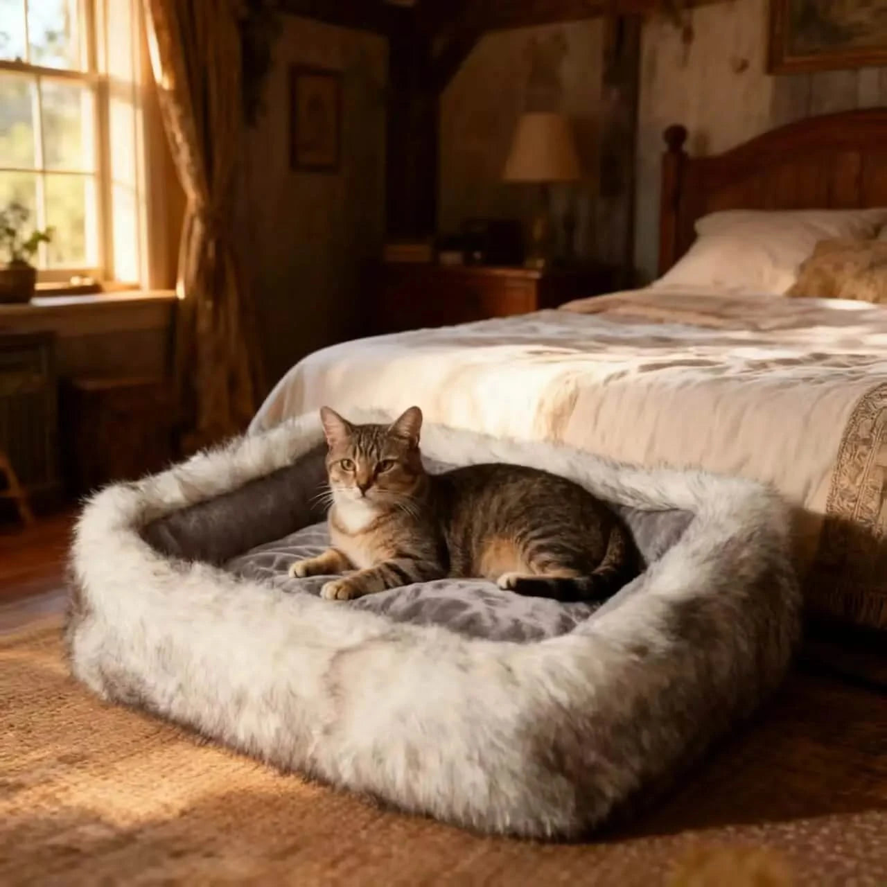 Square Pet Bed Plush Pet Bed Winter Thickened Pad House for Pet Bed Pet Sofa for Pet Sleeping Bed Sofa Removable Mat.