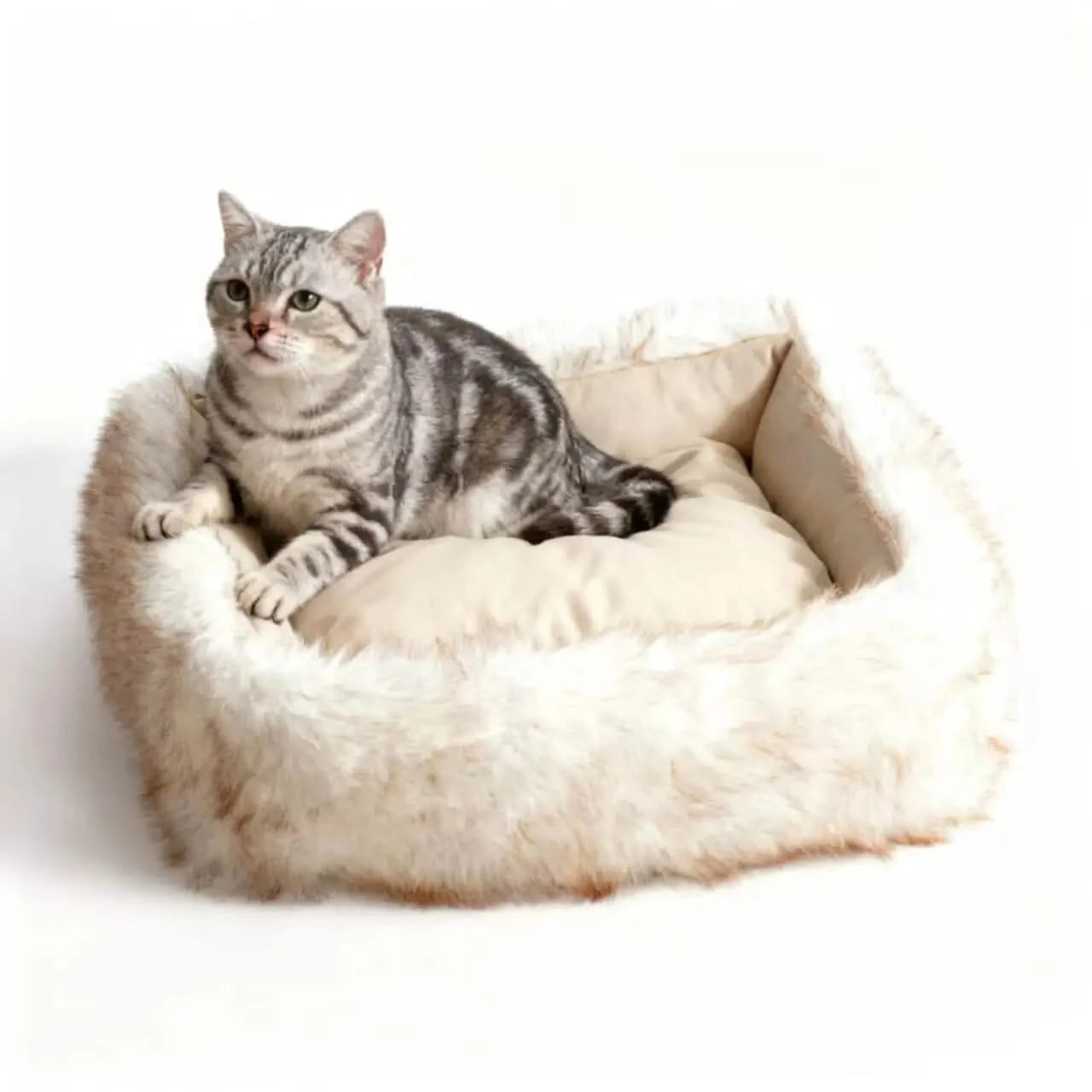 Square Pet Bed Plush Pet Bed Winter Thickened Pad House for Pet Bed Pet Sofa for Pet Sleeping Bed Sofa Removable Mat.