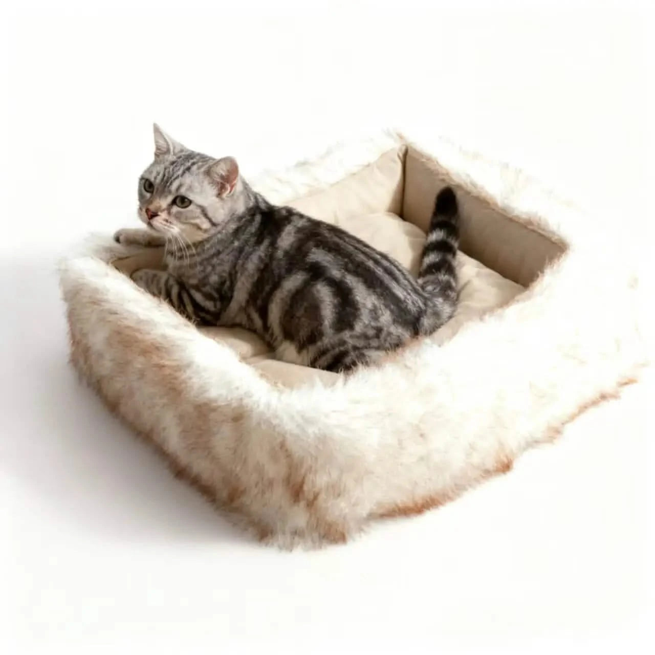 Square Pet Bed Plush Pet Bed Winter Thickened Pad House for Pet Bed Pet Sofa for Pet Sleeping Bed Sofa Removable Mat.