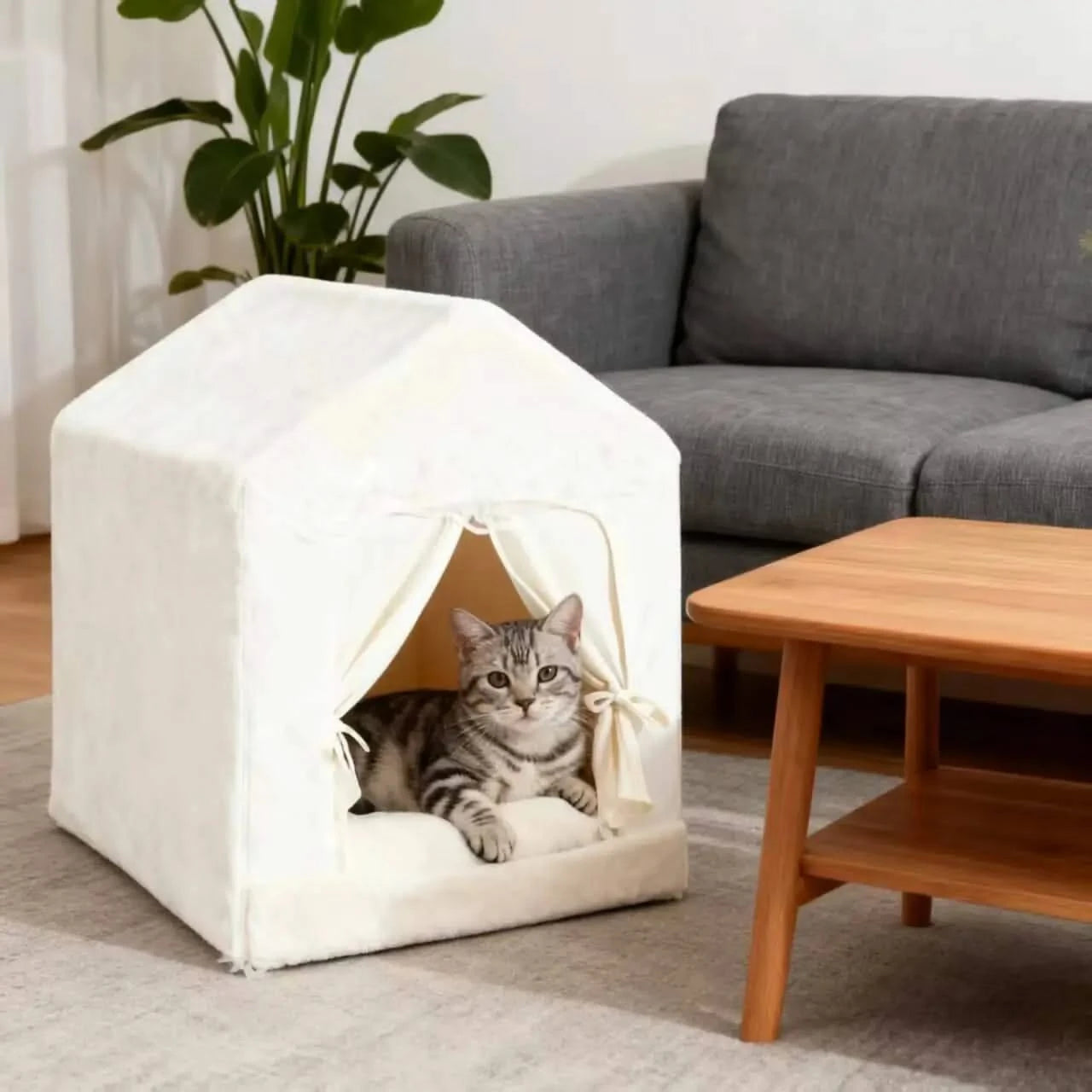 Easy Clean & Maintenance:The bed's easy-clean material makes upkeep a breeze, keeping your pet's space hygienic.