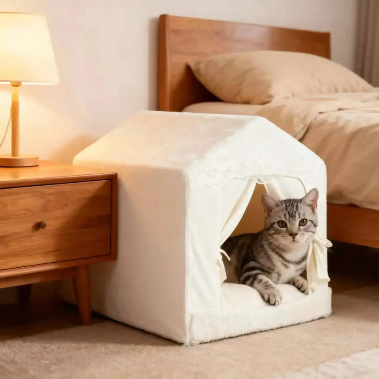 Easy Clean & Maintenance:The bed's easy-clean material makes upkeep a breeze, keeping your pet's space hygienic.
