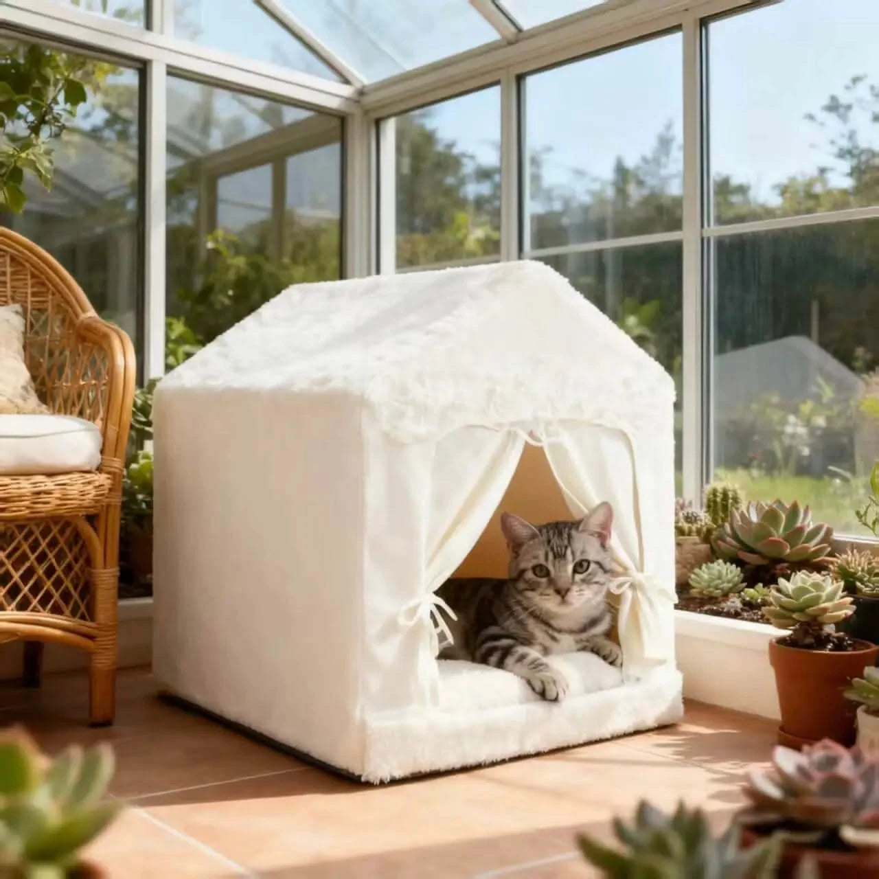 Easy Clean & Maintenance:The bed's easy-clean material makes upkeep a breeze, keeping your pet's space hygienic.