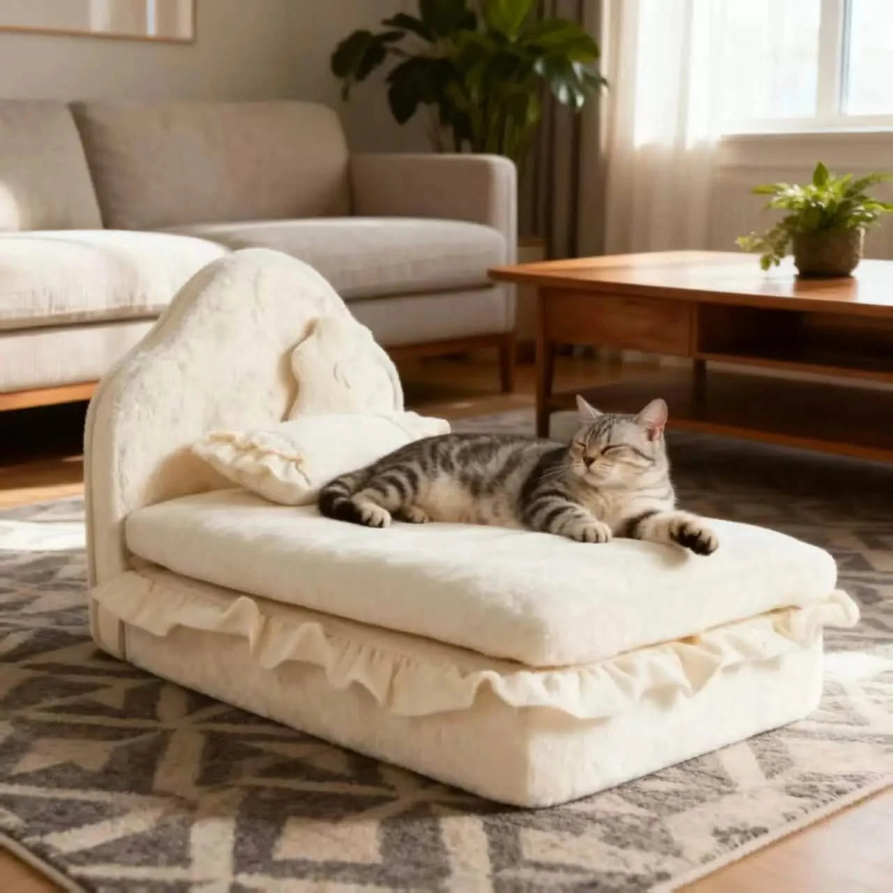 Easy Clean & Maintenance:The bed's easy-clean material makes upkeep a breeze, keeping your pet's space hygienic.