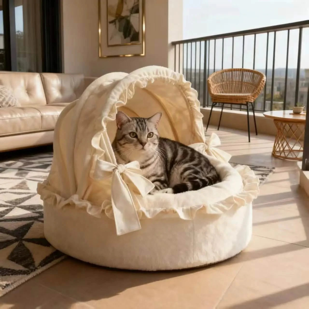 New Season Pet Bed Princess Style Washable Dog Basket House Removable Cushion.