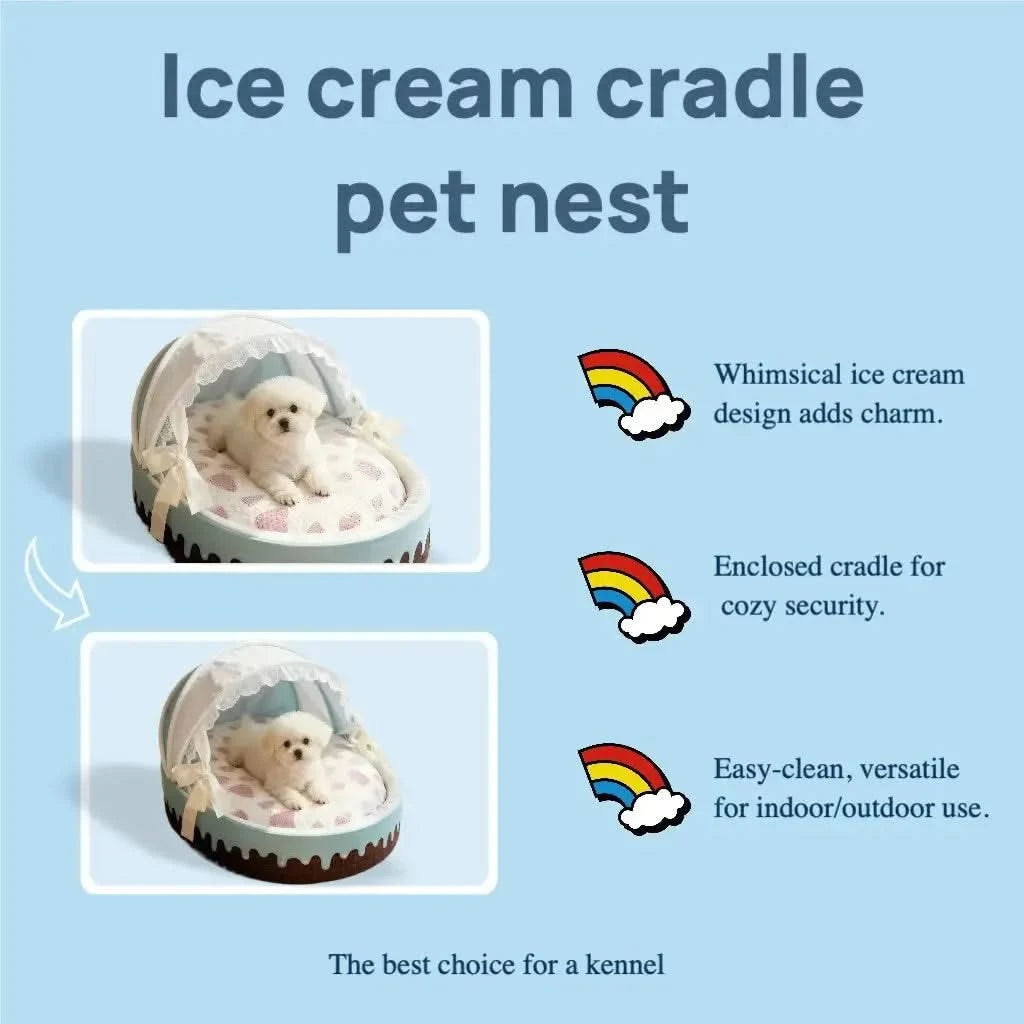 Indoor Dog Kennel Soft Playpen Booth Dogs Villa Luxury Small Dogs Cradle Beds Sleeping Teddy Large Doghouse Pets Supplies.